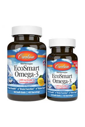 聰明魚油Omega-3 EcoSmart Omega-3 (買大送小 90+30 Soft Gels)